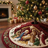 Nativity Scene Quilted Tree Skirt