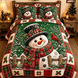 Christmas Gnomes Holiday 3-Piece Quilted Bedding Set