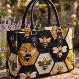 Bee Quilted Leather Strap Bible Handbag