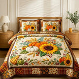 Fall Pumpkin Patch 3-Piece Quilted Bedding Set