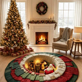Jolly Santa Quilted Round Mat