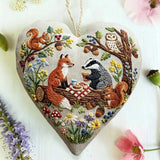 Heart Embroidery Kit - Forest Picnic Animal | Playful Craft Project | Ideal Gathering Present