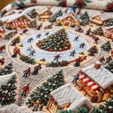 Christmas Village Square 3-Piece Quilted Bedding Set