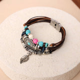 Constance | Turquoise Concho Leather Bracelet