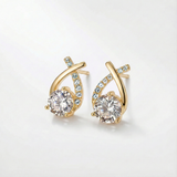 Leni - Gold Cross Earrings with Zirconia
